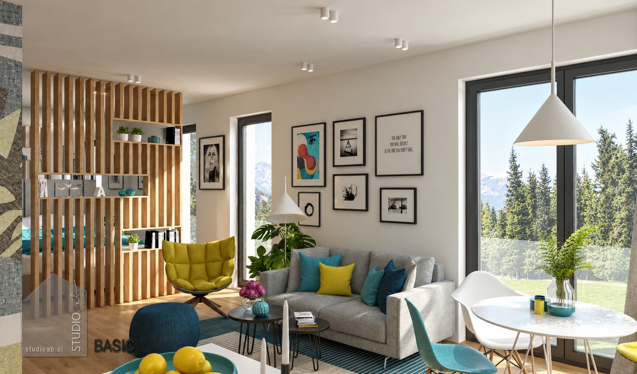 Apartmajski objekt NV – fotorealistični prikaz interierja