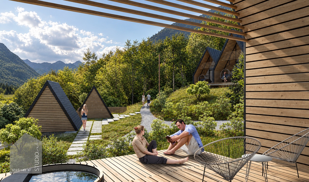 GLAMPING B – arhitekturna vizualizacija 1